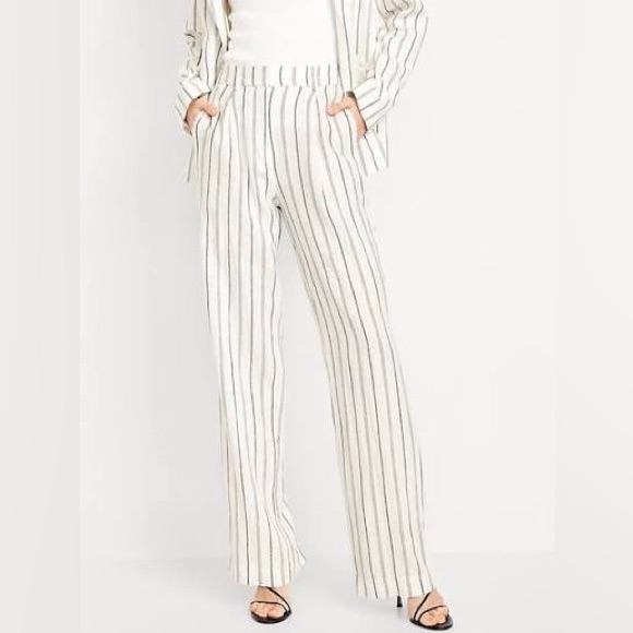 Old Navy Extra High-Waisted Linen-Blend Taylor Wide-Leg Trouser Pants